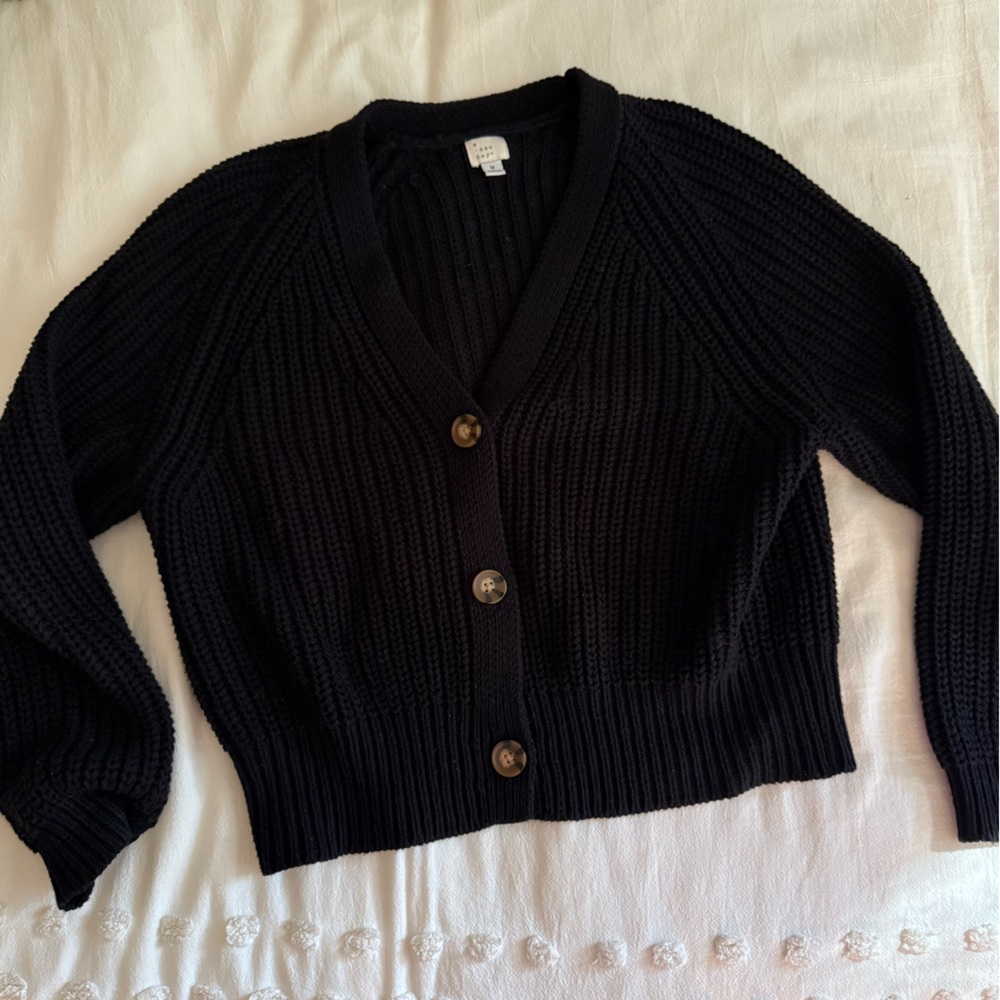 Black Button-Up Cardigan